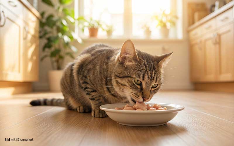 Katze beim Fressen